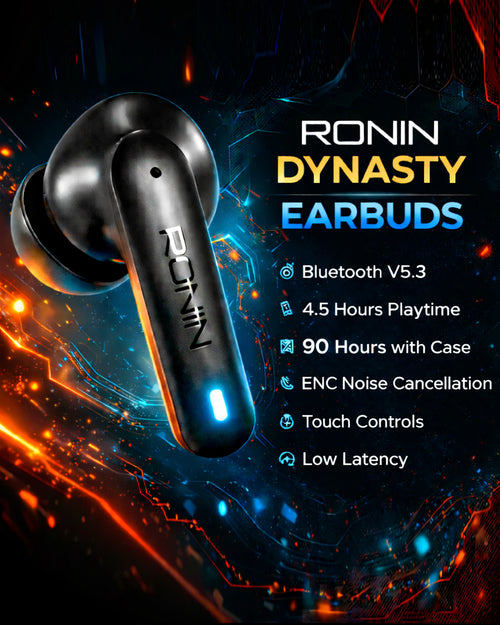 Ronin Dynasty R-520 – Premium Wireless Earbuds with Gaming Mode & Crystal-Clear Sound - Viralo Store