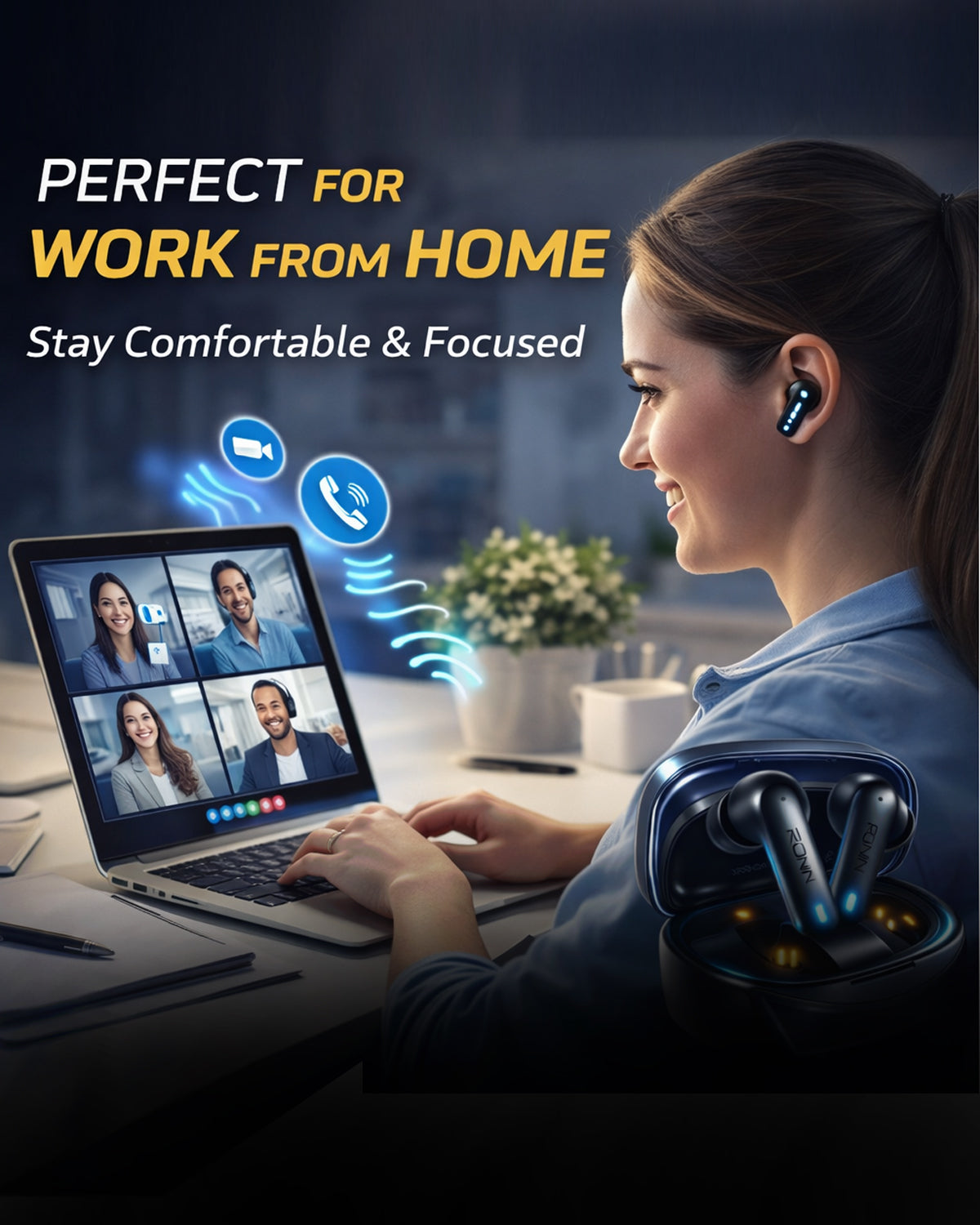 Ronin Dynasty R-520 – Premium Wireless Earbuds with Gaming Mode & Crystal-Clear Sound - Viralo Store