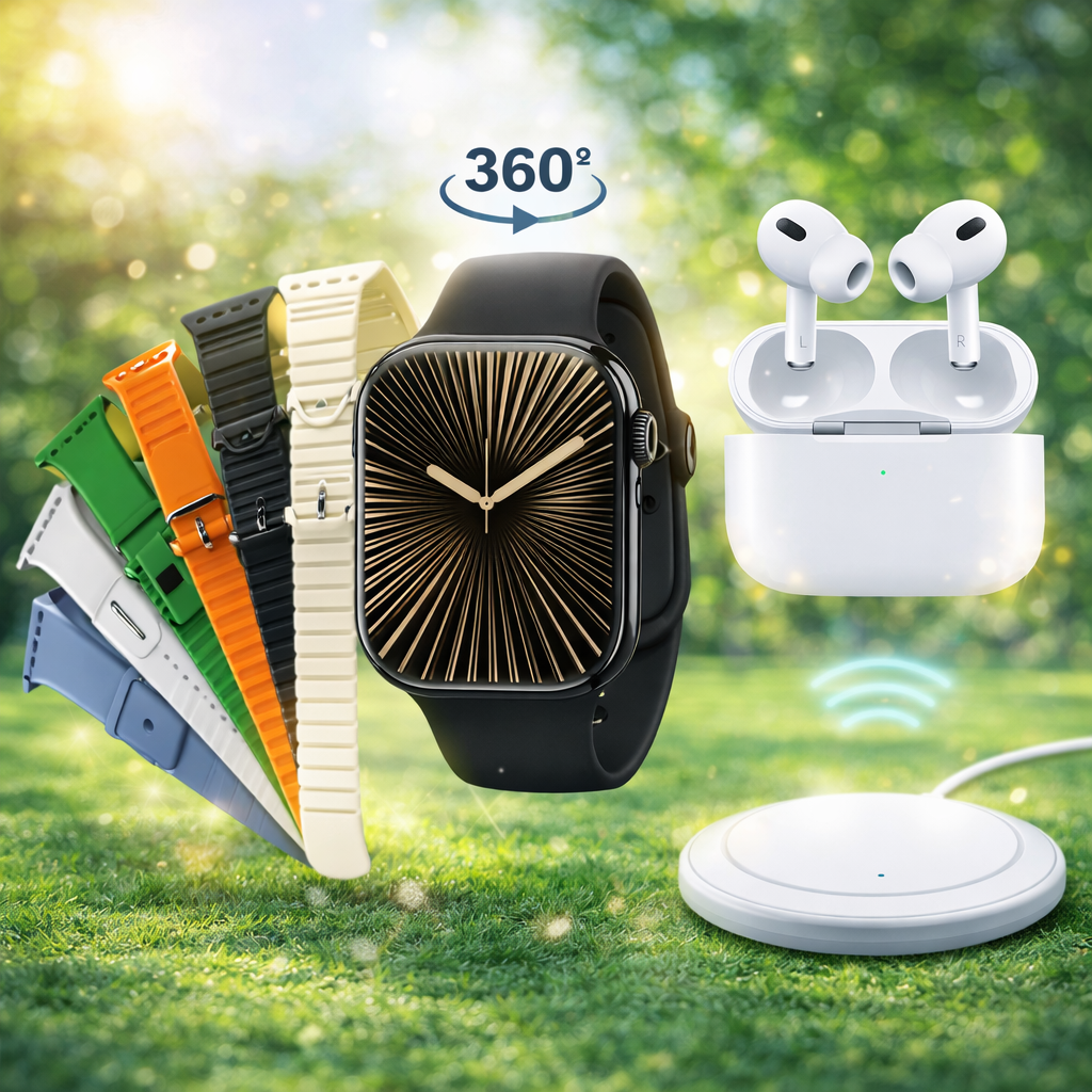 Crown S600 Smart Watch - Free Earbuds - Ultra Smart Watch 2026